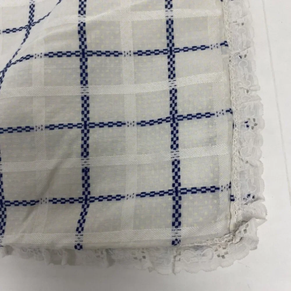 Vintage Baby Blanket Bunny Rabblit Patchwork Double Sided Front Back 44x28 Plaid